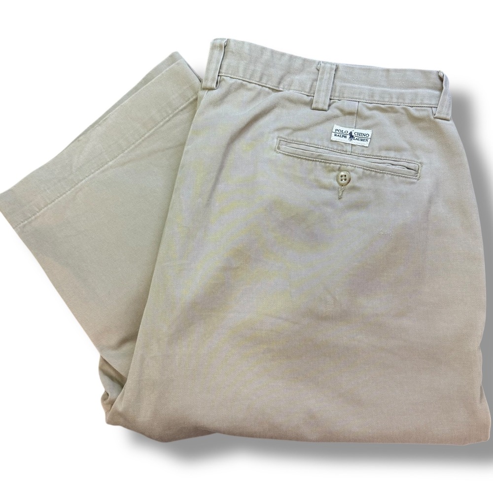 Vintage Polo Ralph Lauren Chino Phillip Pants Men 40 Khaki Cotton Straight Leg